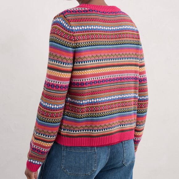 Seasalt Cornwall "Cove Cottage" Fair Isle Organic Cotton Cardigan size 16 - Picture 12 of 12